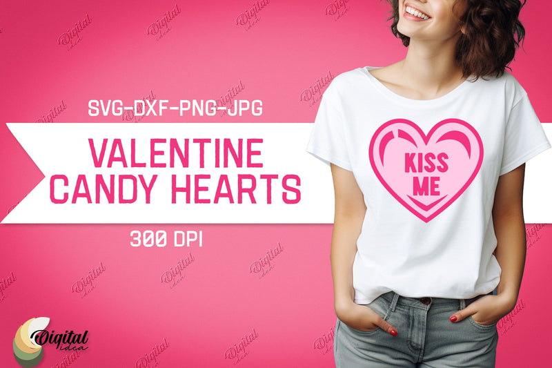 Valentine's Day SVG. Candy Hearts. Valentine Shirt SVG SVG Evgenyia Guschina 
