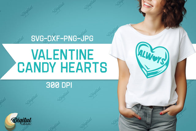 Valentine's Day SVG. Candy Hearts. Valentine Shirt SVG SVG Evgenyia Guschina 