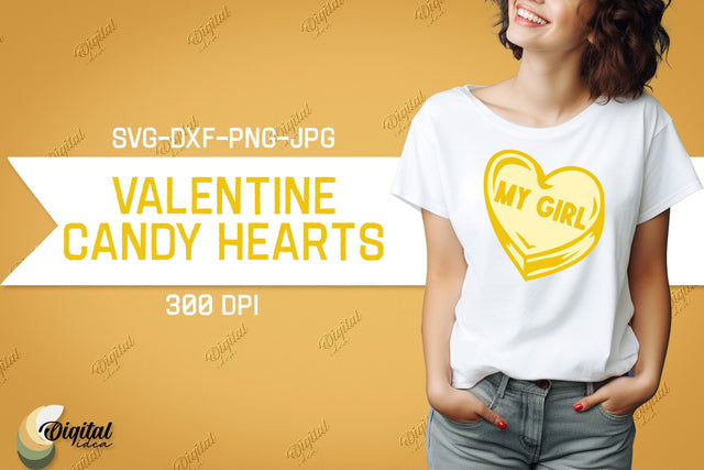 Valentine's Day SVG. Candy Hearts. Valentine Shirt SVG SVG Evgenyia Guschina 