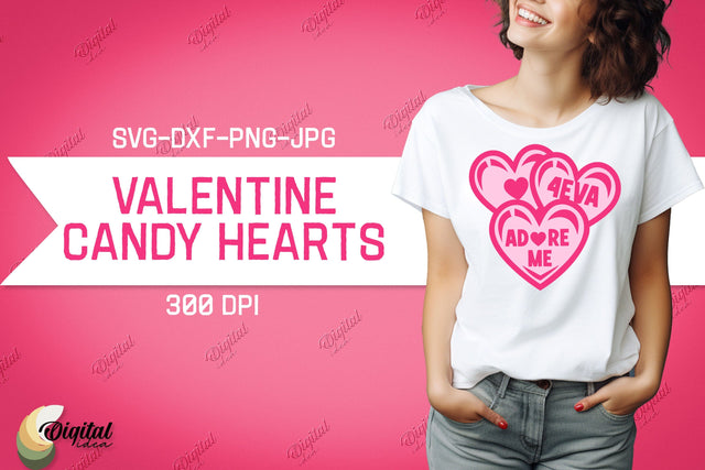 Valentine's Day SVG. Candy Hearts. Valentine Shirt SVG SVG Evgenyia Guschina 