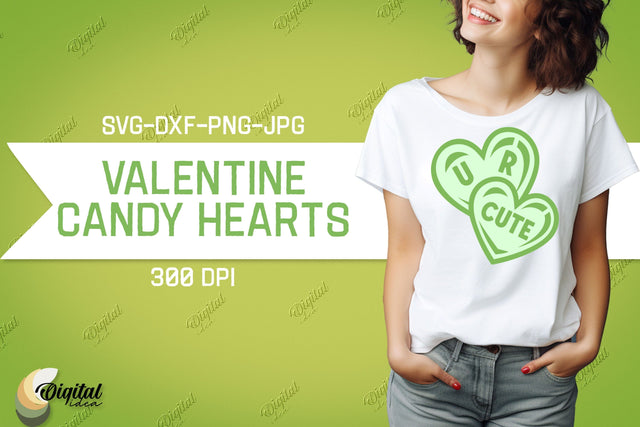 Valentine's Day SVG. Candy Hearts. Valentine Shirt SVG SVG Evgenyia Guschina 
