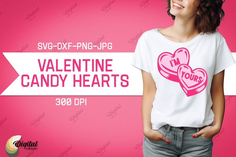 Valentine's Day SVG. Candy Hearts. Valentine Shirt SVG SVG Evgenyia Guschina 