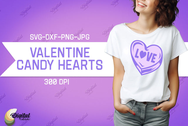 Valentine's Day SVG. Candy Hearts. Valentine Shirt SVG SVG Evgenyia Guschina 