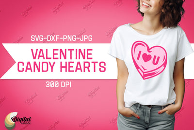 Valentine's Day SVG. Candy Hearts. Valentine Shirt SVG SVG Evgenyia Guschina 