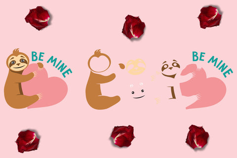 Valentine's Day SVG cut file. Cute sloth, love illustration SVG Yustaf Art Store 