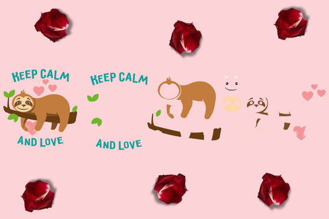 Valentine's day svg. cute sloth cut file for crafters SVG Yustaf Art Store 