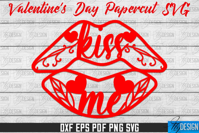 Valentine's Day SVG | Love Paper Cut SVG | Heart Design SVG Fly Design 