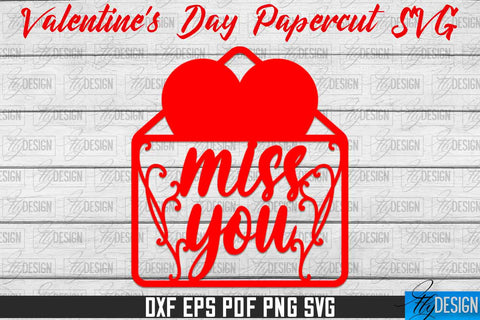 Valentine's Day SVG | Love Paper Cut SVG | Heart Design SVG Fly Design 