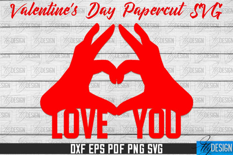 Valentine's Day SVG | Love Paper Cut SVG | Heart Design SVG Fly Design 