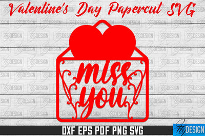 Valentine's Day SVG | Love Paper Cut SVG | Heart Design SVG Fly Design 