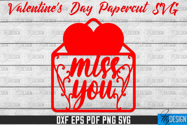 Valentine's Day SVG | Love Paper Cut SVG | Heart Design SVG Fly Design 