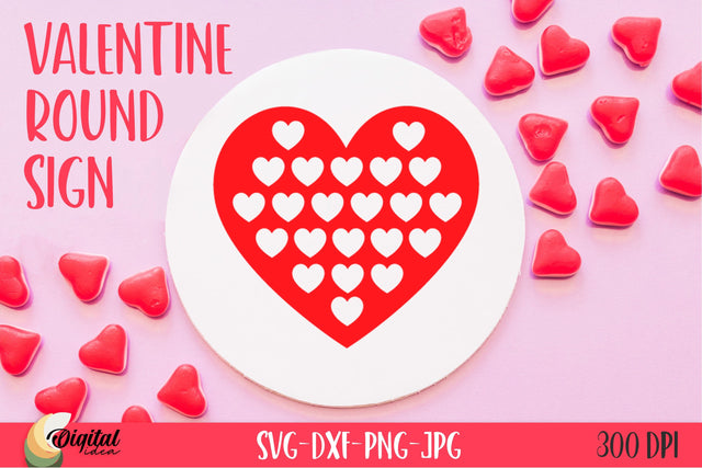 Valentine's day SVG. Red Heart. Round Sign SVG SVG Evgenyia Guschina 