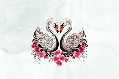 Valentine's Day Swan Couple Clipart Bundle Sublimation Designangry 