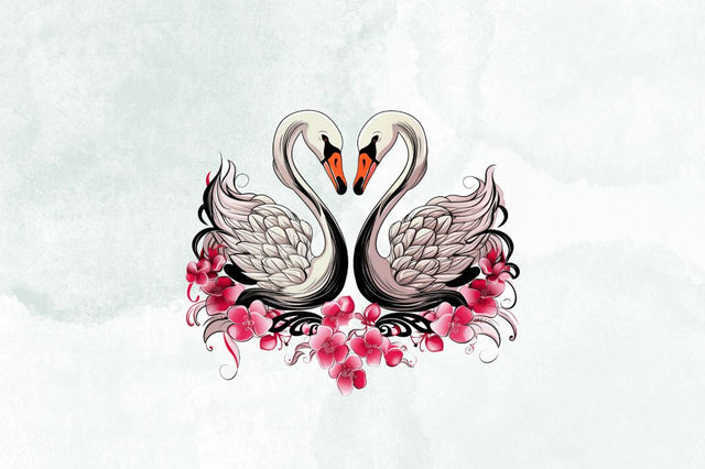 Valentine's Day Swan Couple Clipart Bundle Sublimation Designangry 