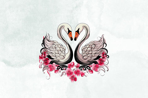 Valentine's Day Swan Couple Clipart Bundle Sublimation Designangry 
