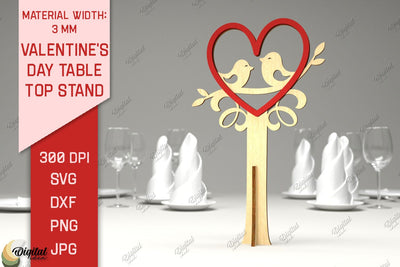 Valentine's Day Table Top Stand Laser Cut. Birds SVG SVG Evgenyia Guschina 