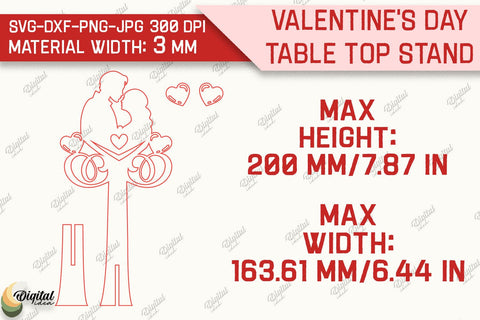 Valentine's Day Table Top Stand. Laser Cut Bundle. Heart SVG SVG Evgenyia Guschina 