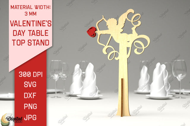 Valentine's Day Table Top Stand Laser Cut. Cupid SVG SVG Evgenyia Guschina 