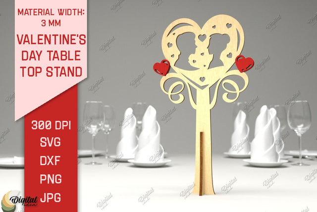 Valentine's Day Table Top Stand Laser Cut. Heart SVG SVG Evgenyia Guschina 