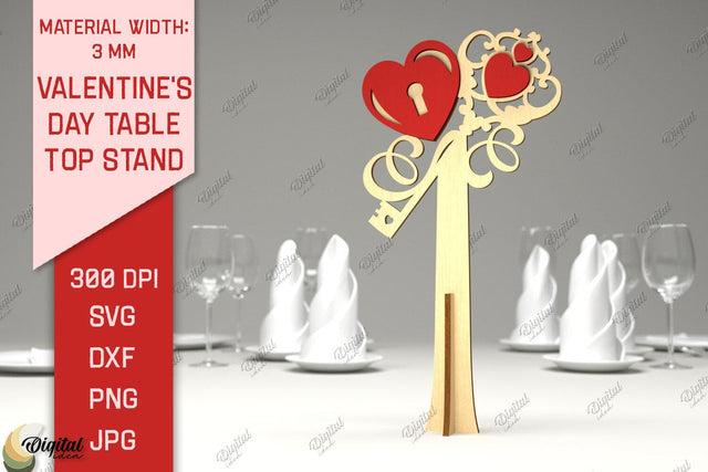 Valentine's Day Table Top Stand Laser Cut. Heart SVG SVG Evgenyia Guschina 