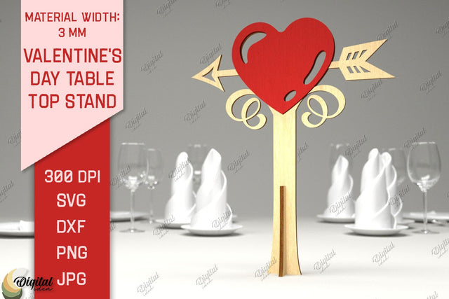 Valentine's Day Table Top Stand Laser Cut. Heart SVG SVG Evgenyia Guschina 