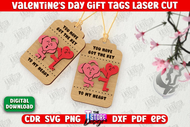 Valentine's Day Tag | Gift Tags | Romantic | Valentine's Gift Décor | CNC File SVG The T Store Design 