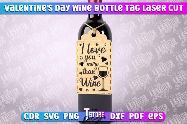 Valentine's Day Tag | Gift Tags | Romantic | Valentine's Gift Décor | CNC File SVG The T Store Design 