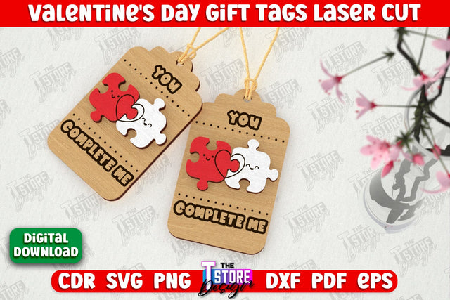 Valentine's Day Tag | Gift Tags | Romantic | Valentine's Gift Décor | CNC File SVG The T Store Design 