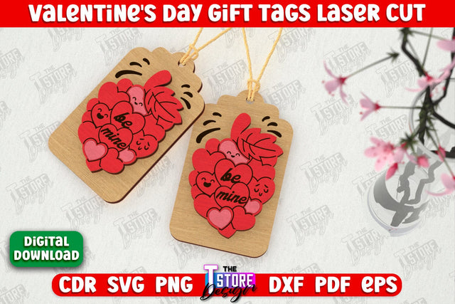 Valentine's Day Tag | Gift Tags | Romantic | Valentine's Gift Décor | CNC File SVG The T Store Design 
