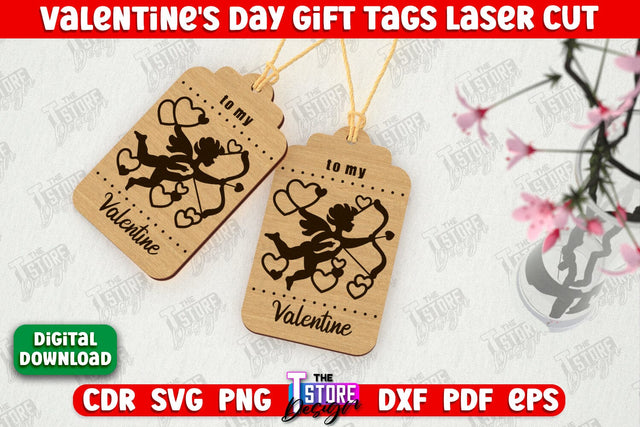 Valentine's Day Tag | Gift Tags | Romantic | Valentine's Gift Décor | CNC File SVG The T Store Design 