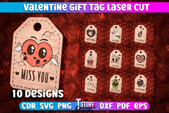 Valentine's Day Tags Bundle | Gift Tags | Romantic | Valentine's Gift Décor | CNC Files SVG The T Store Design 