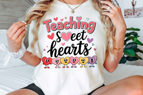 Valentine's Day Teacher Love Sweatshirt Sublimation Design Sublimation Regulrcrative 