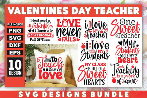 Valentines Day Teacher SVG Bundle SVG Ariyan 