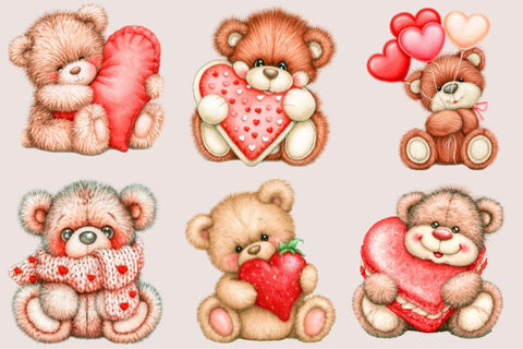 Valentine’s Day Teddy Bear Clipart Sublimation SVGArt 