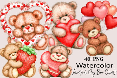 Valentine’s Day Teddy Bear Clipart Sublimation SVGArt 