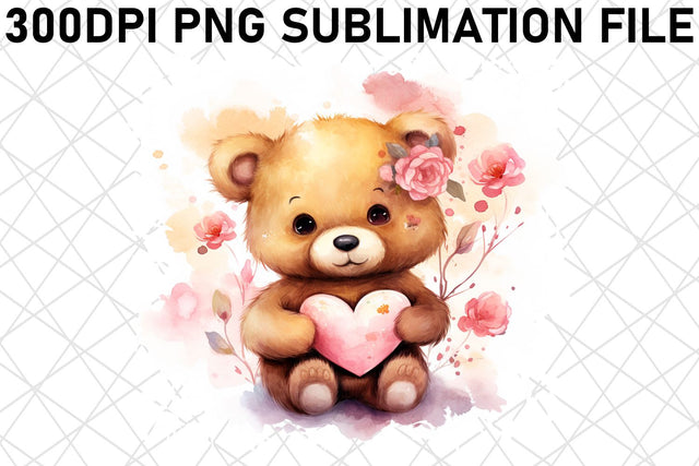 Valentine's Day Teddy Bear Kisses - Sublimation Design Sublimation afrosvg 