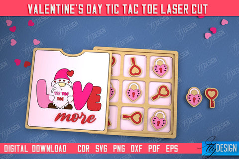 Valentine's Day Tic Tac Toe Bundle | Noughts and Crosses | Classic Board Game | CNC Files SVG Fly Design 