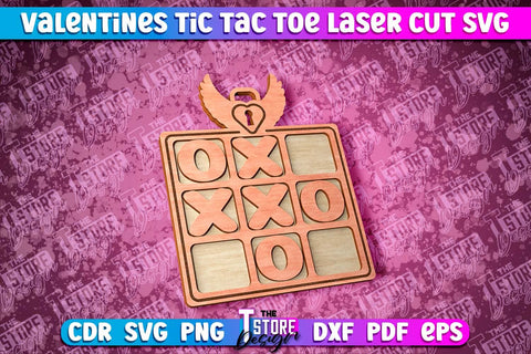 Valentine's Day Tic Tac Toe Bundle | Noughts and Crosses | Classic Board Game | CNC Files SVG The T Store Design 