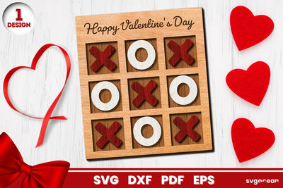 Valentine's Day Tic Tac Toe SVG SvgOcean 