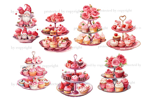 Valentines Day Tiered Tray Clipart | Love Graphics Bundle SVG GlamArtZhanna 