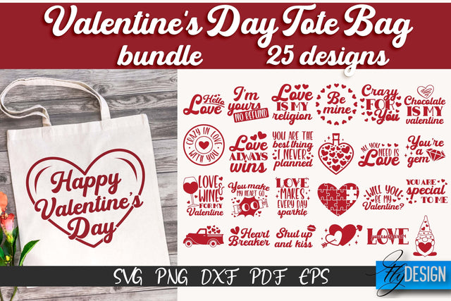 Valentine's Day Tote Bag | Quotes SVG Design | Valentine's Day Quotes SVG Fly Design 