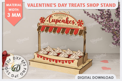 Valentine's Day Treats Shop Stand Laser Cut. Love SVG SVG Evgenyia Guschina 