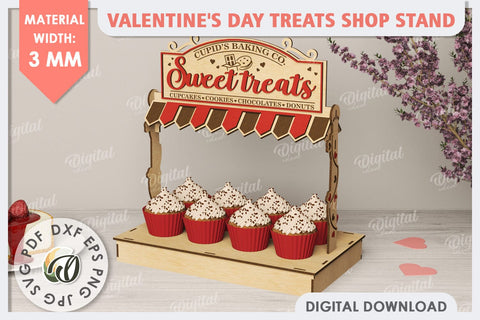 Valentine's Day Treats Shop Stand Laser Cut. Love SVG SVG Evgenyia Guschina 