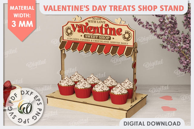 Valentine's Day Treats Shop Stand Laser Cut. Love SVG SVG Evgenyia Guschina 
