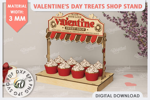 Valentine's Day Treats Shop Stand Laser Cut. Love SVG SVG Evgenyia Guschina 