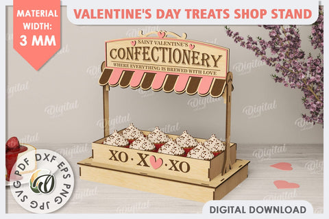 Valentine's Day Treats Shop Stand Laser Cut. Love SVG SVG Evgenyia Guschina 