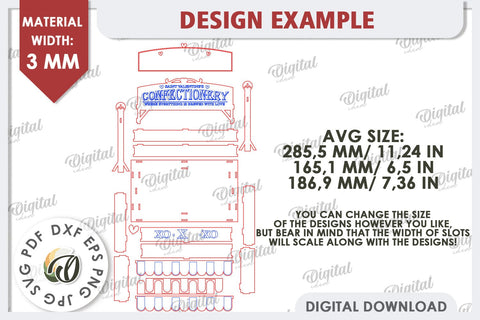 Valentine's Day Treats Shop Stand Laser Cut. Love SVG SVG Evgenyia Guschina 
