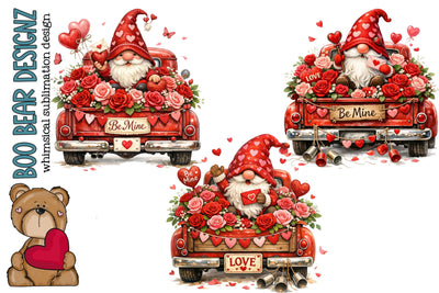 Valentines' day Truck Clipart Sublimation Boo Bear Designz 