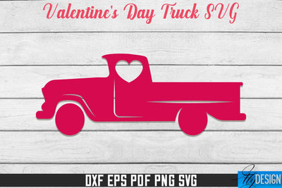 Valentine's Day Truck SVG | Print Design | SVG File SVG Fly Design 