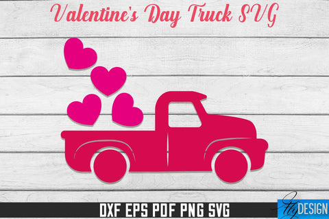 Valentine's Day Truck SVG | Print Design | SVG File SVG Fly Design 